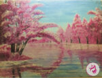 Cherry Blossom Oil-Painting Landscape