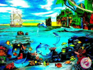 Underwater Cast Oil-Painting Landscape