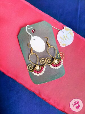 Handmade Wire-Wrapped Beaded Earrings