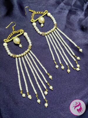 Handmade-Wire-Wrapped Jumar Pearl Earring