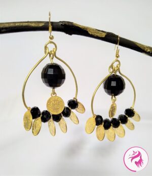 Handmade Black-Beaded Stylish Earring