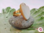 Handmade Wire-woven Cream-heart Ring