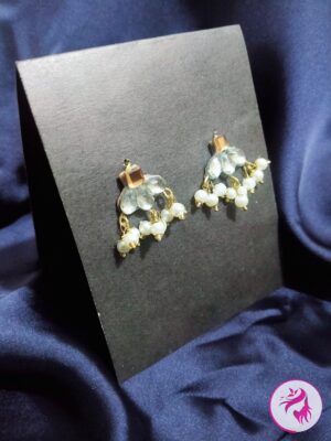 Handmade Wire Wrapped KundanStud Earrings